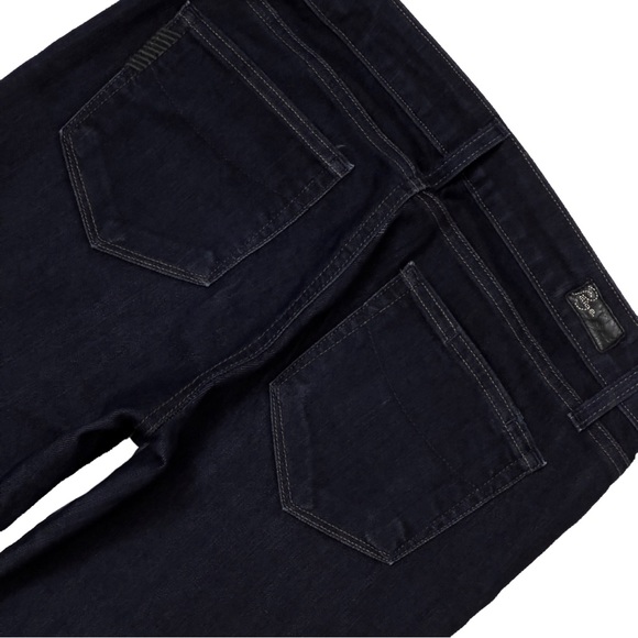 Paige Skyline 28X31.75 Skinny Straight Dark Stretch Blue Jeans - Picture 3 of 5